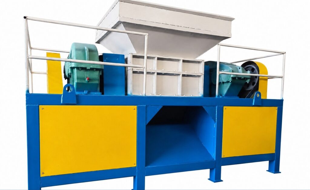 Double shaft shredder for pre-shredding food waste and organic waste.