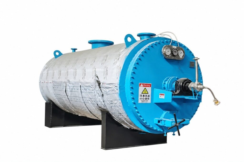 Steam boiler supplying heat for rendering, melting and refining processes.